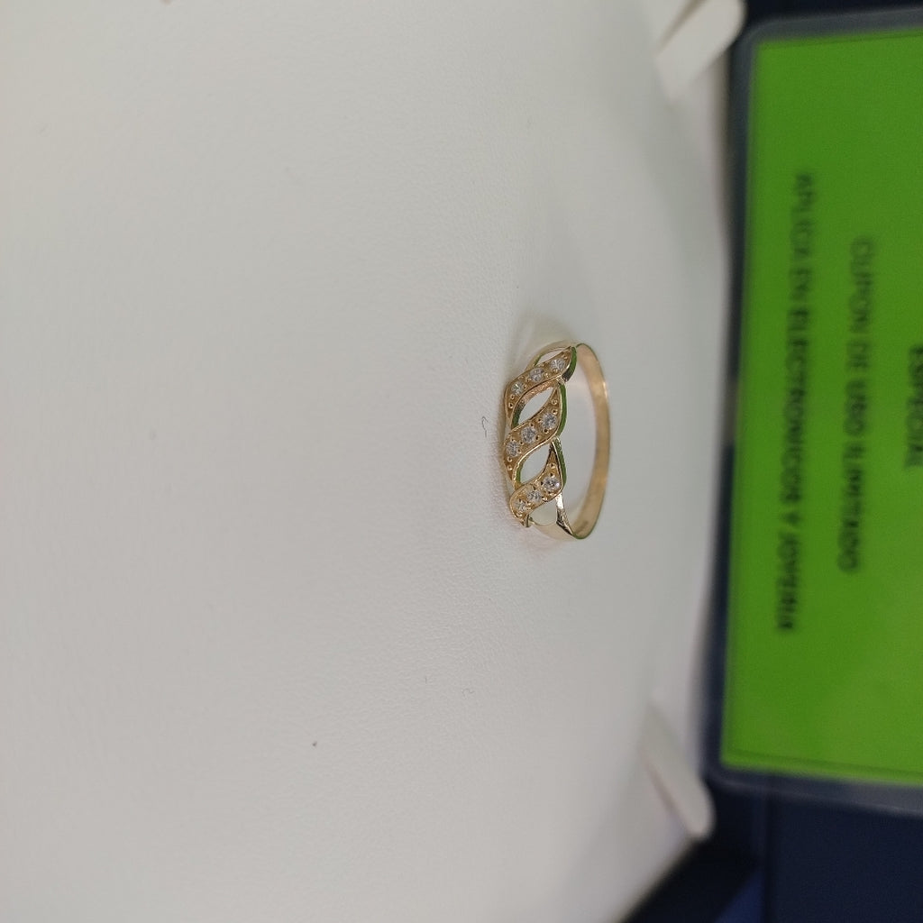 ANILLOS FIG FLOR C CIRCONIAS 14K TALLA 9 1.4 GR (NUEVO)