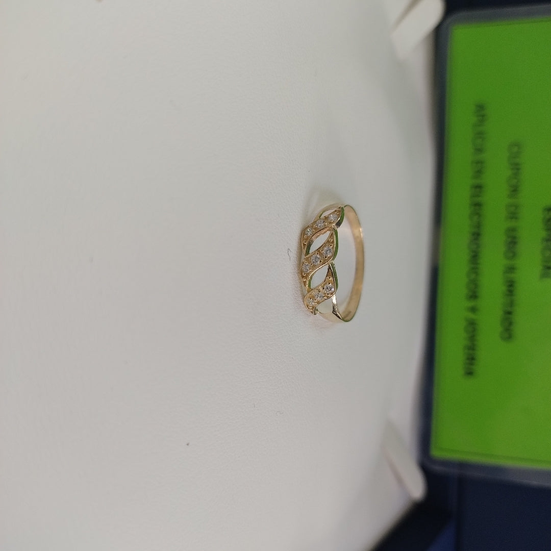 ANILLOS FIG FLOR C CIRCONIAS 14K TALLA 9 1.4 GR (NUEVO)