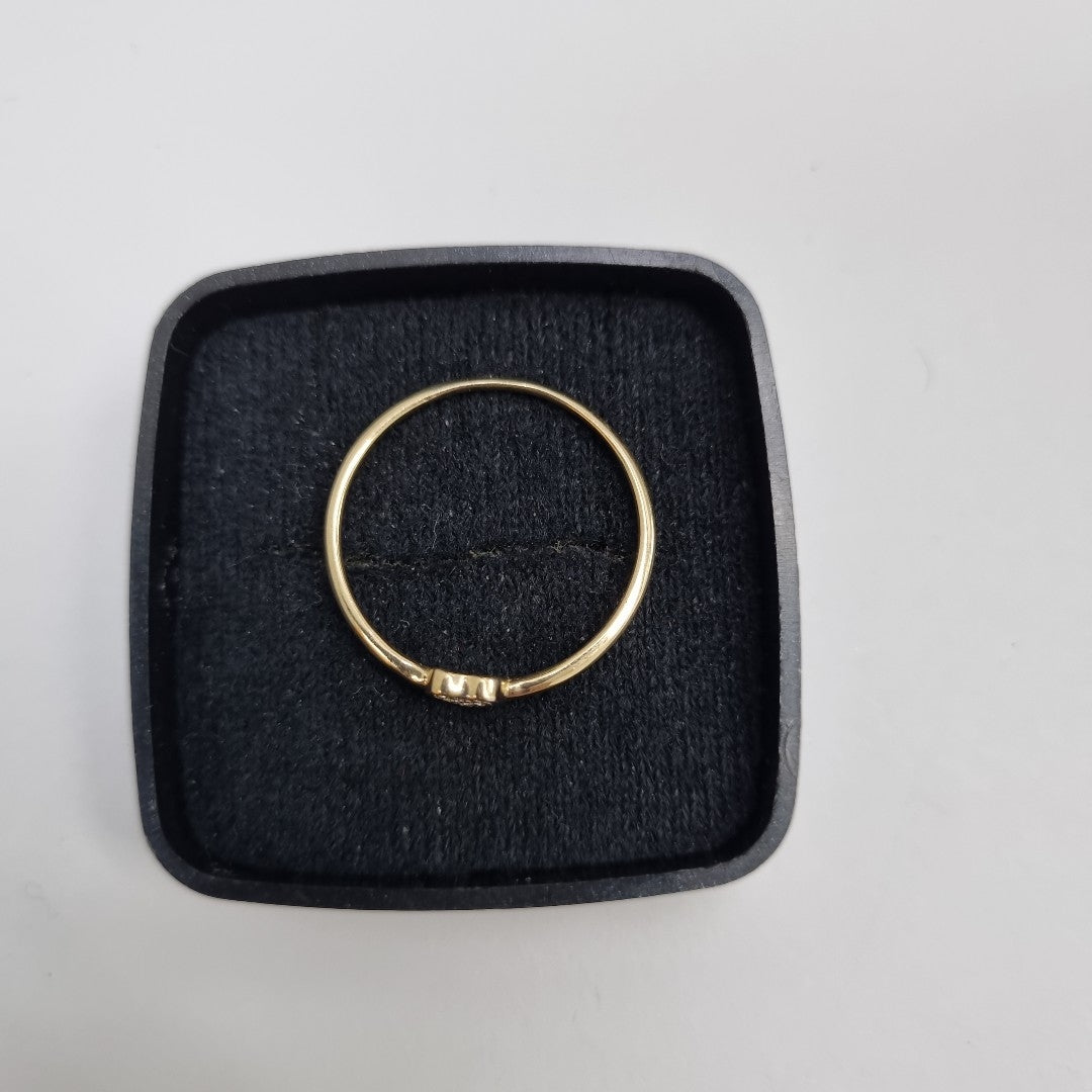 ANILLO ANILLITO CORAZON C CIRCONIA 14K 9 TALLA 0.9 GR (NUEVO)