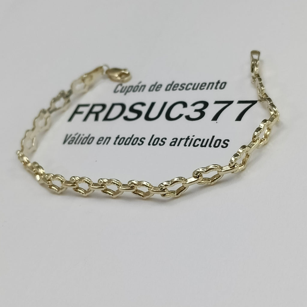 PULSERA ESPECIAL CON CORAZONES 14K 18 CM 4.2 GR (NUEVO)