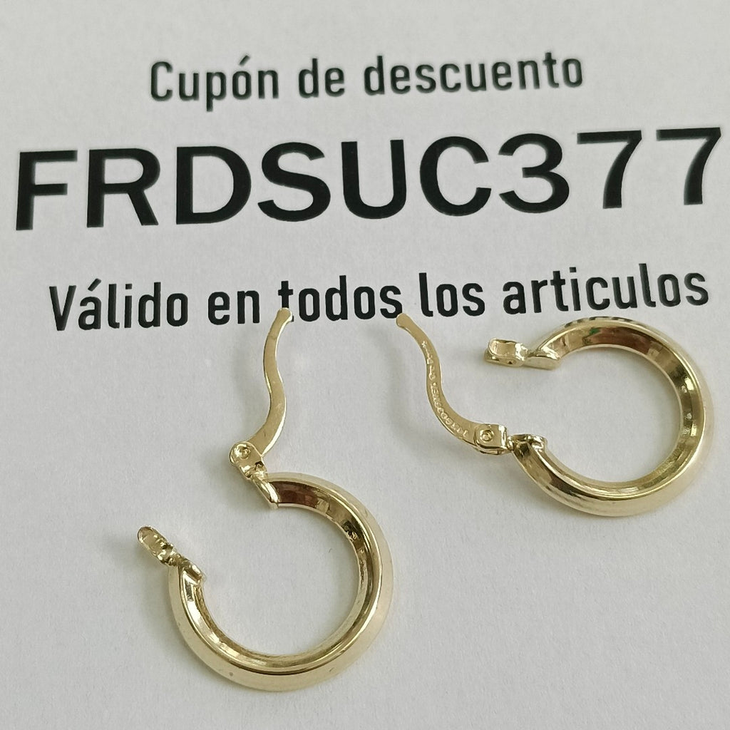 ARETES ARRACADAS CON CIRCONIAS 14K 2.4 GR (NUEVO)