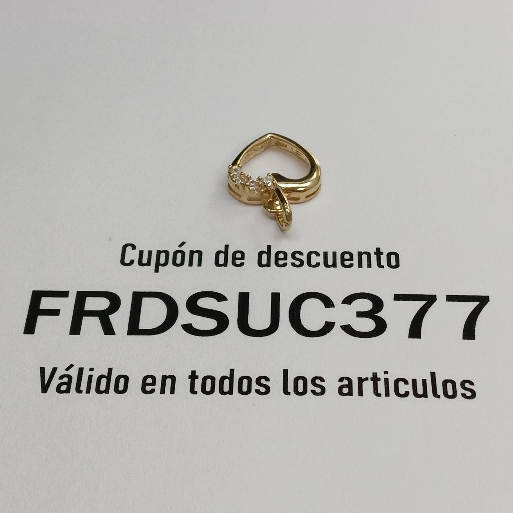 DIJE CORAZON CON CIRCONIAS 14K 1.4 GR (NUEVO)