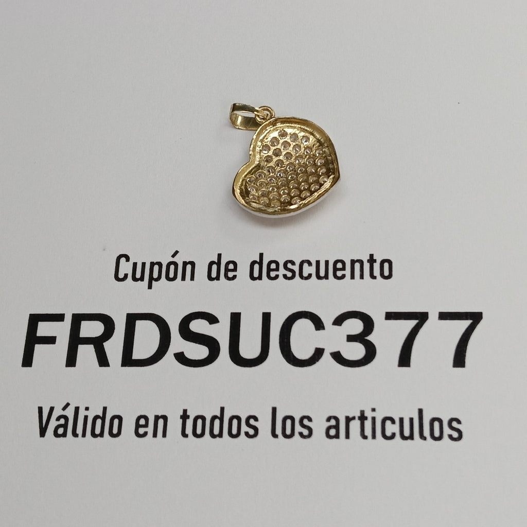 DIJE CORAZON CON CIRCONIAS 14K 1.8 GR (NUEVO)
