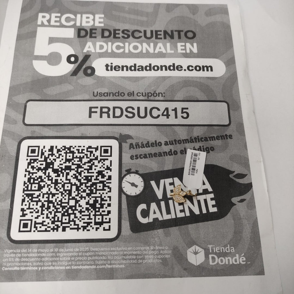DIJE TEJIDO HOJAS CON CIRCONIAS 14K 1 GR (NUEVO)