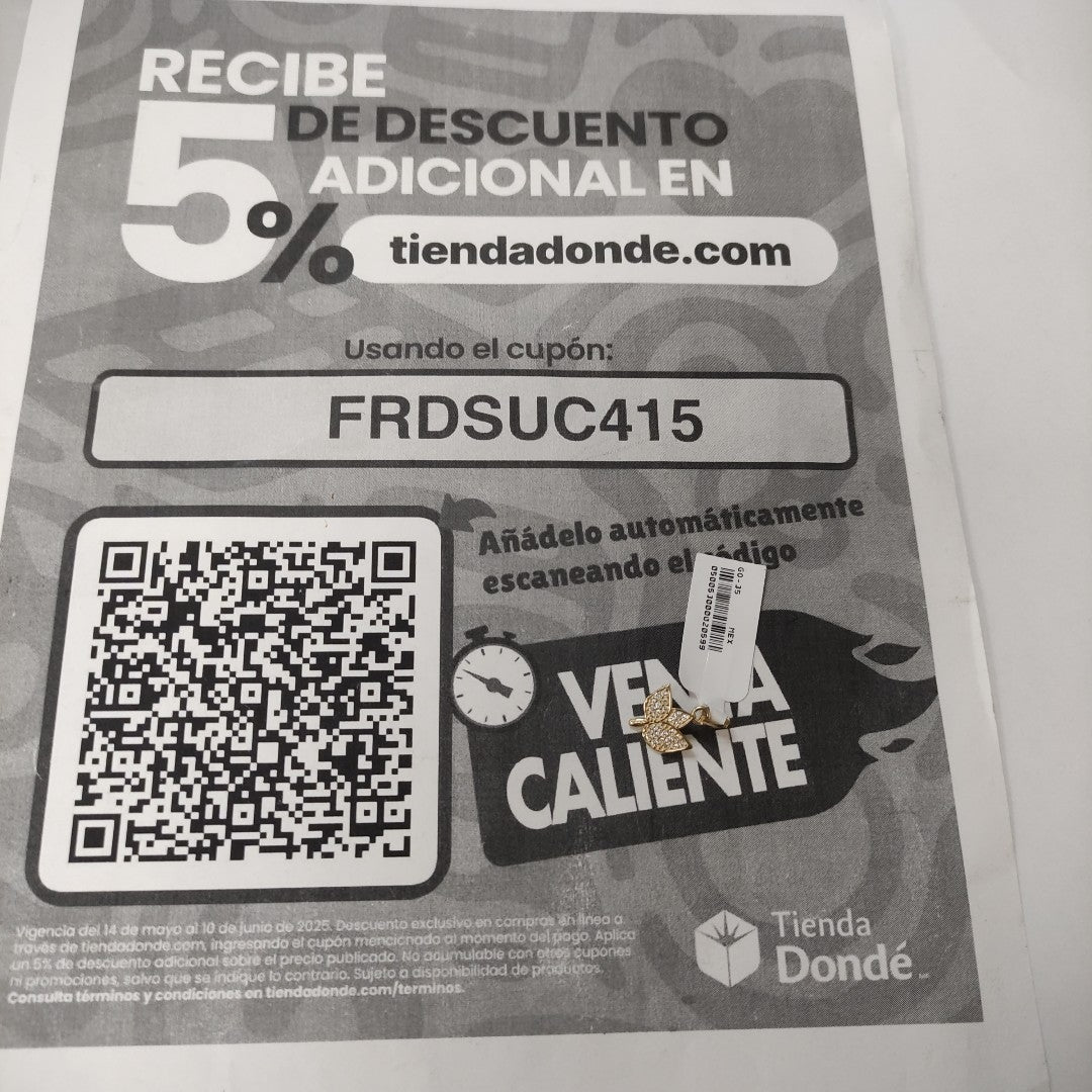 DIJE TEJIDO HOJAS CON CIRCONIAS 14K 1 GR (NUEVO)