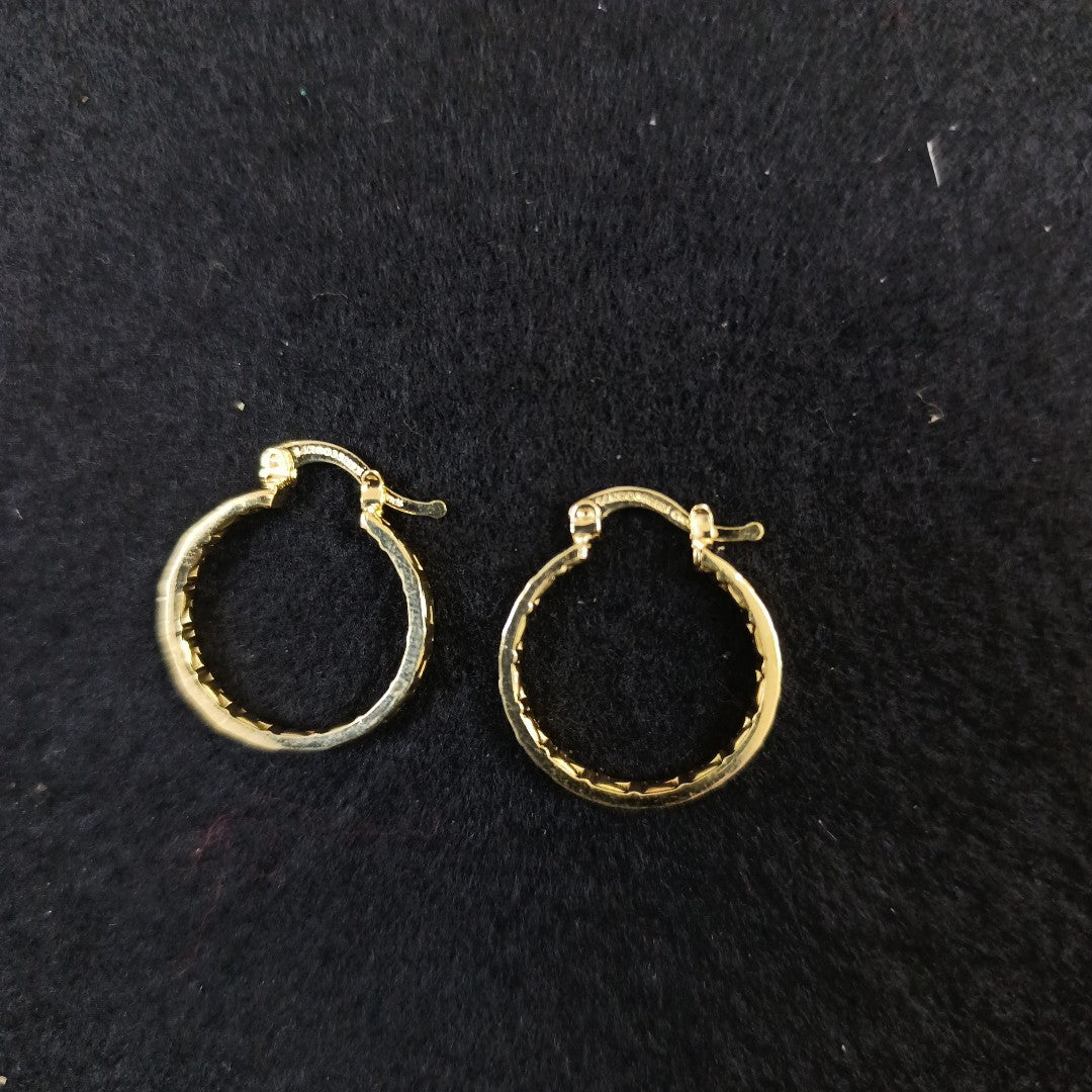 ARETES TEJIDO ARRACADAS TIPO GRECAS 14K 2 GR (NUEVO)