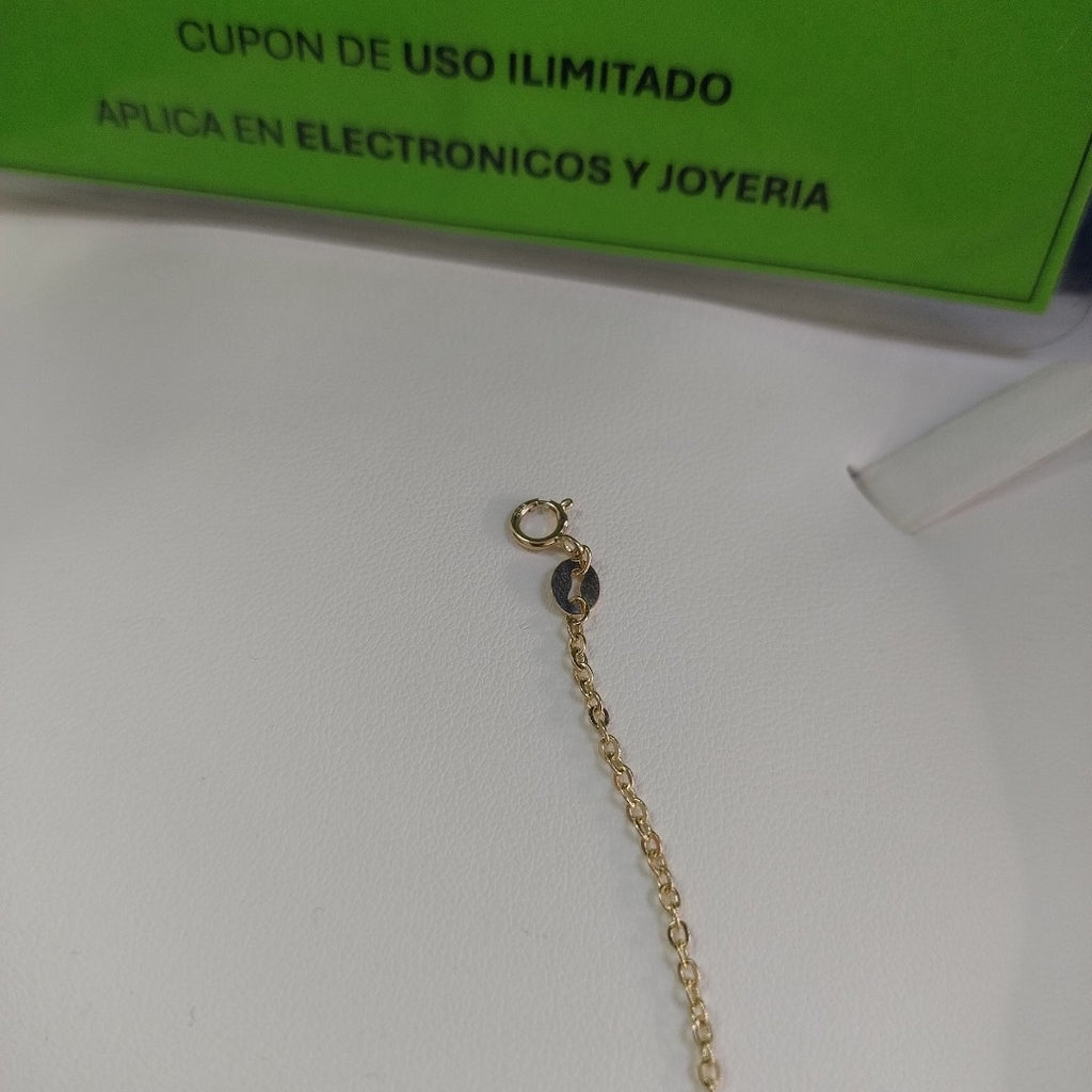 PULSERA TEJIDO ESPECIAL CON BOLITAS 14K 18 CM 1.8 GR (NUEVO)