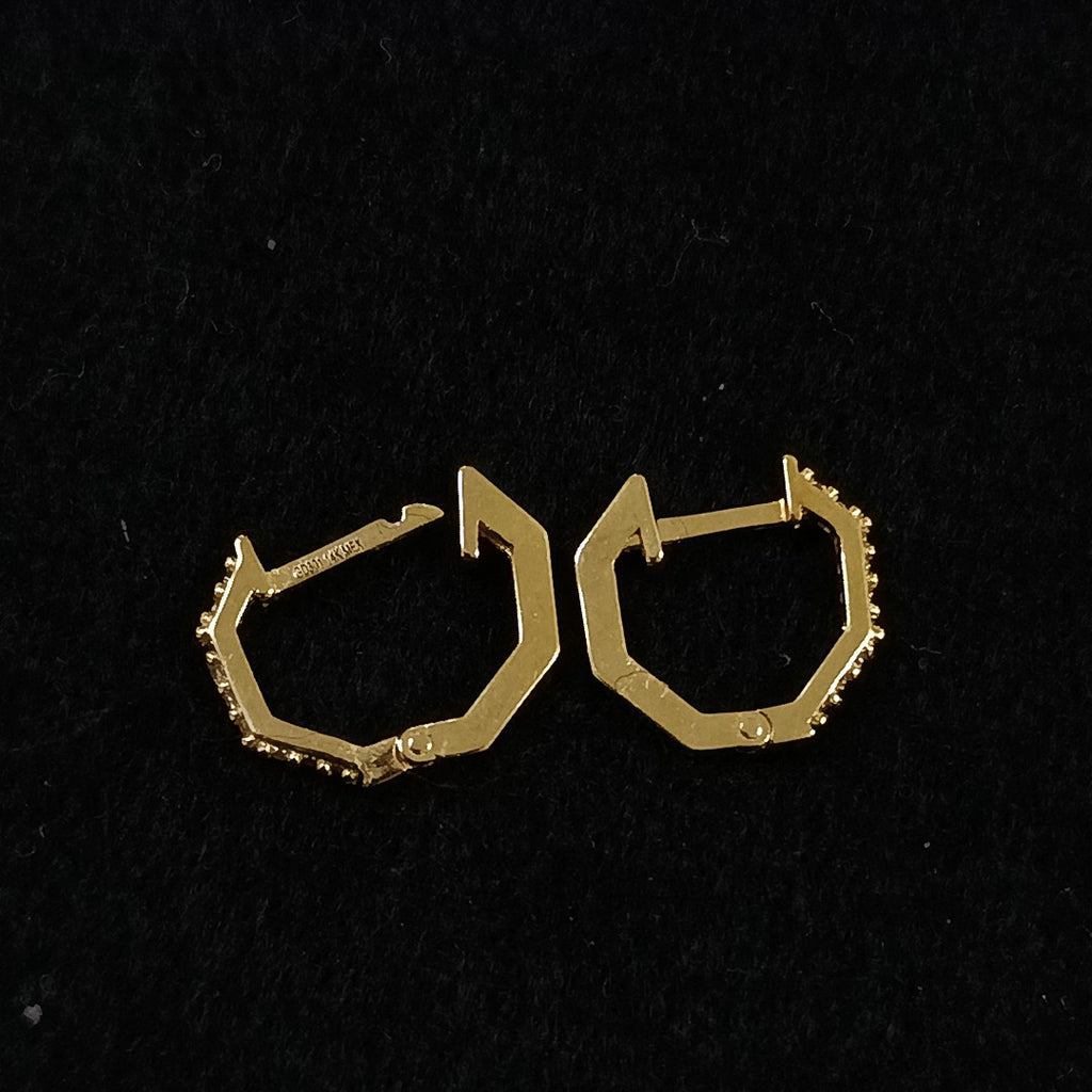 ARETES HUGGIES C CIRCONIAS 14K 1.6 GR (NUEVO)