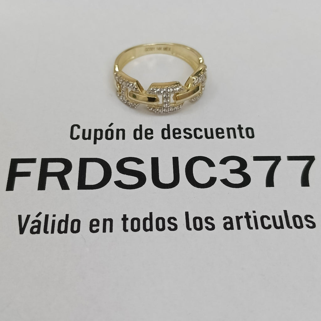 ANILLO ANILLITO C CIRCONIAS 14K 7 TALLA 2.9 GR (NUEVO)