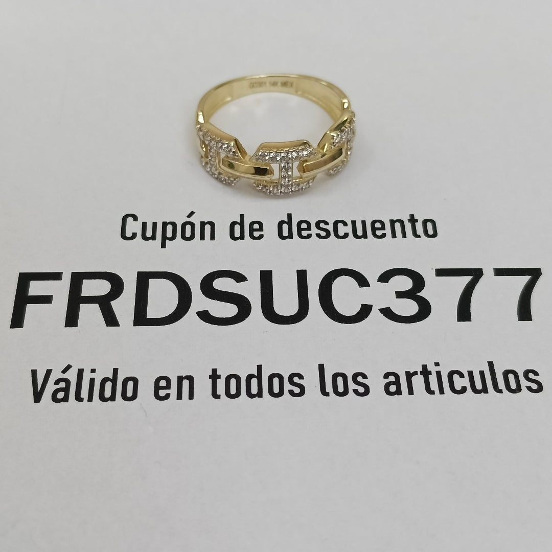 ANILLO ANILLITO C CIRCONIAS 14K 7 TALLA 2.9 GR (NUEVO)