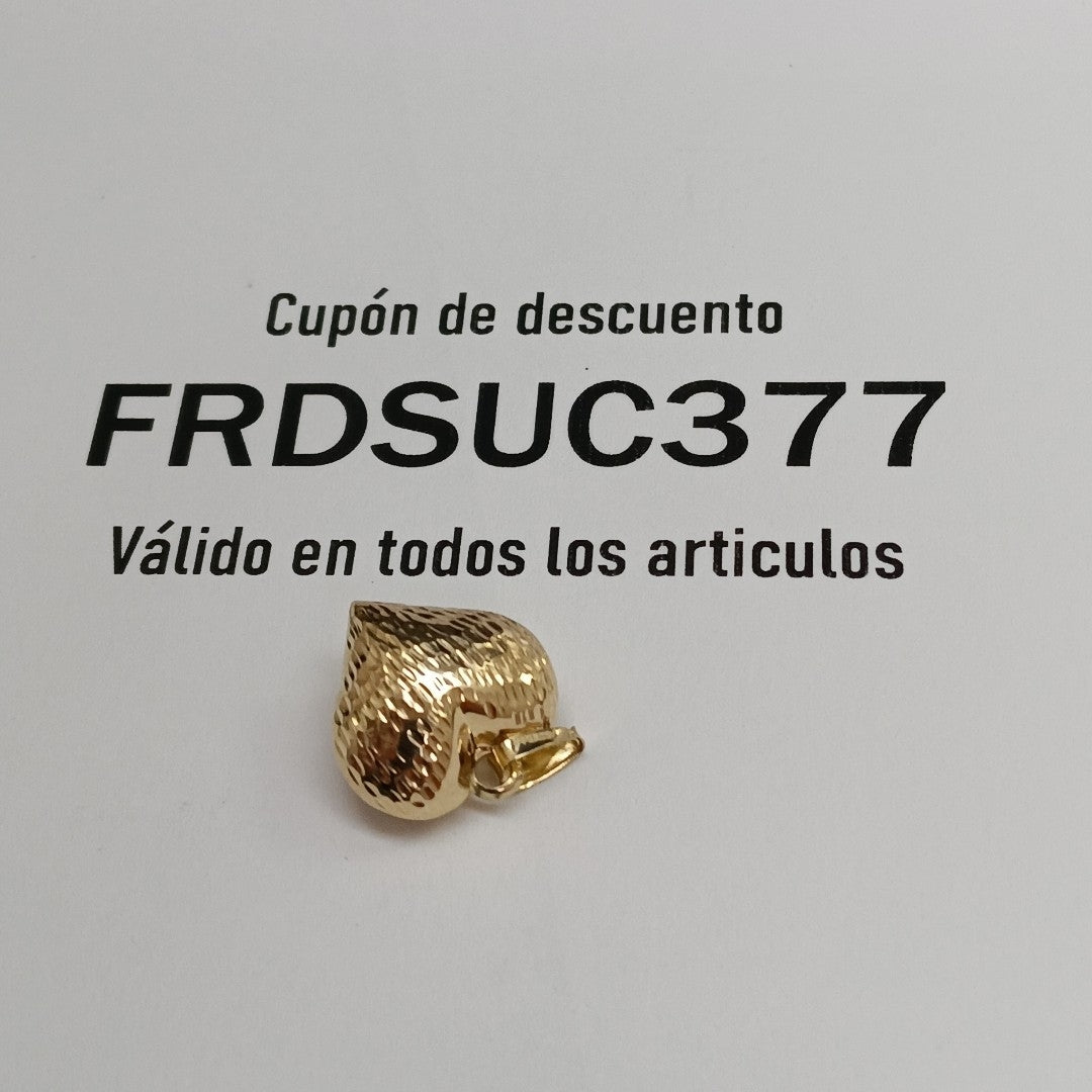 DIJE TEJIDO CORAZON LABRADO 14K 0.9 GR (NUEVO)