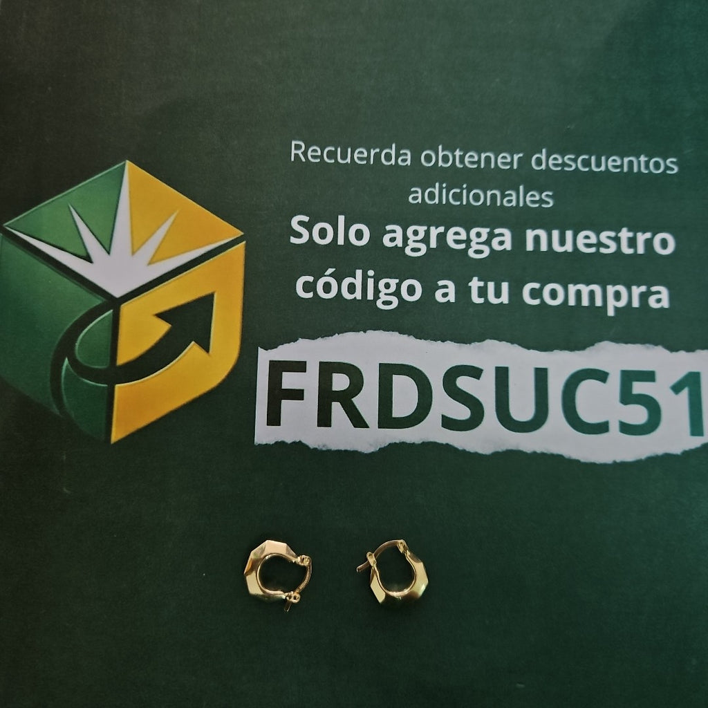 ARETES TEJIDO ARRACADA FACETADA 14K 1.3 GR (NUEVO)