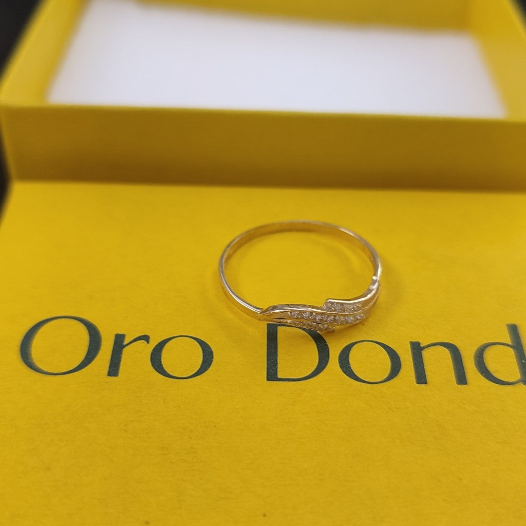 ANILLOS C CIRCONIAS 14K TALLA 8 0.8 GR (NUEVO)