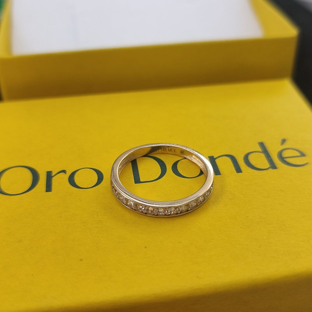 ANILLO ANILLITO C CIRCONIAS 14K 7 TALLA 2 GR (NUEVO)