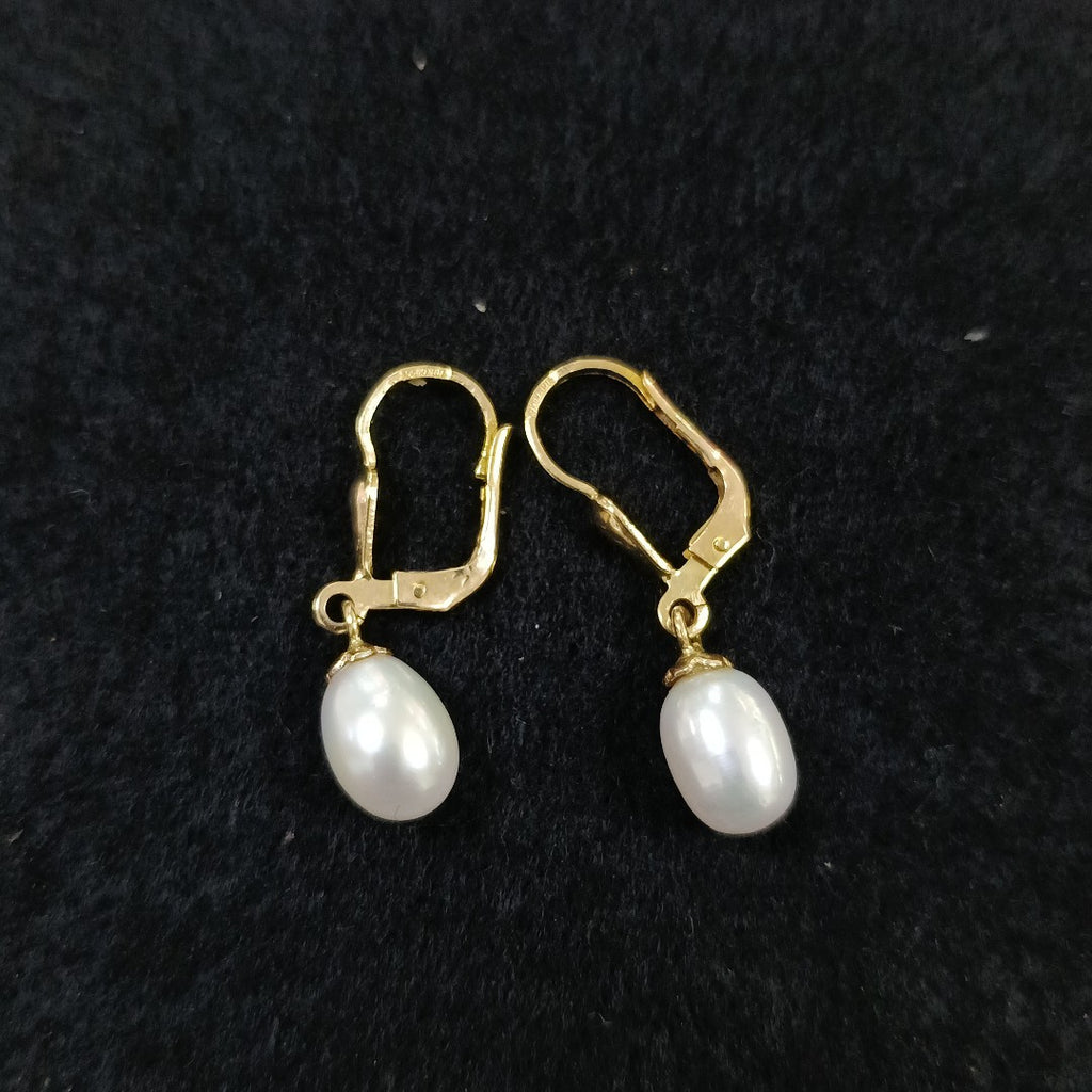 ARETES C PERLAS SINTETICAS 10K 2.2 GR (NUEVO)
