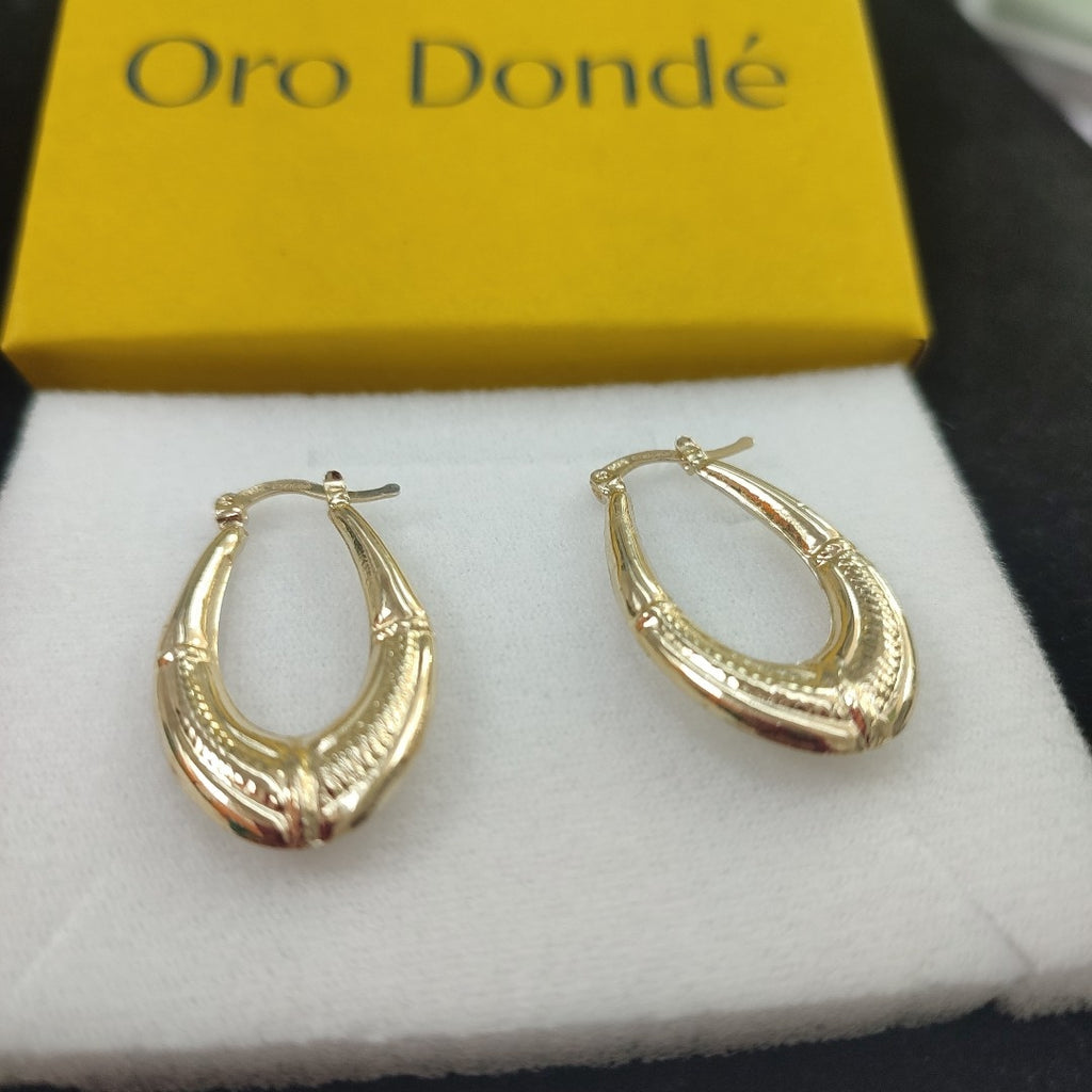 ARETES ARRACADAS ESTRIADAS 14K 2.6 GR (NUEVO)