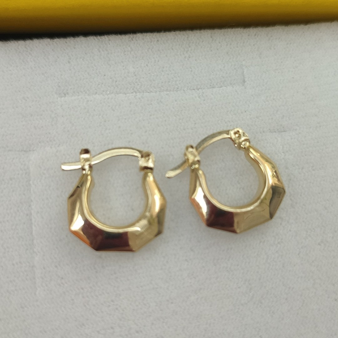 ARETES TEJIDO ARRACADA FACETADA 14K 1.3 GR (NUEVO)