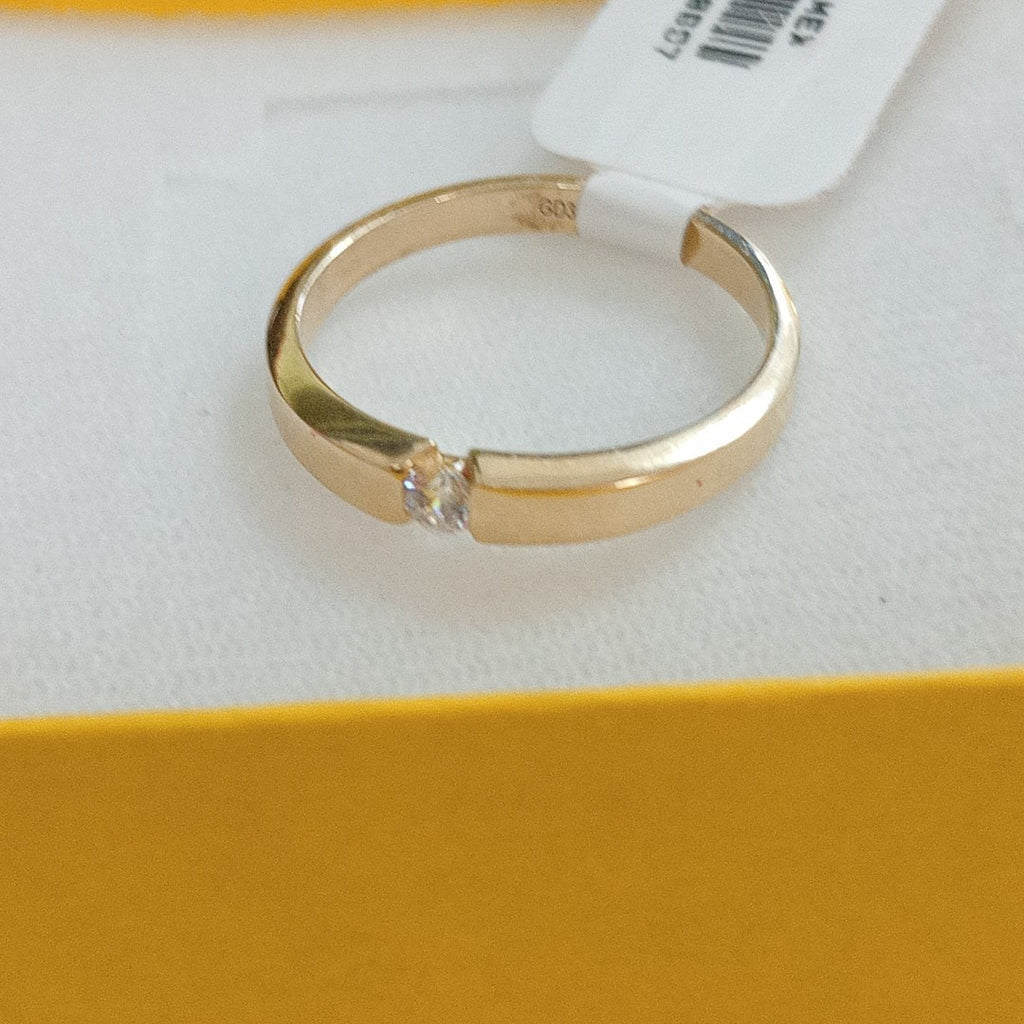 ANILLO ANILLITO SOLITARIO C CIRCONIA 14K 9 TALLA 3 GR (NUEVO)