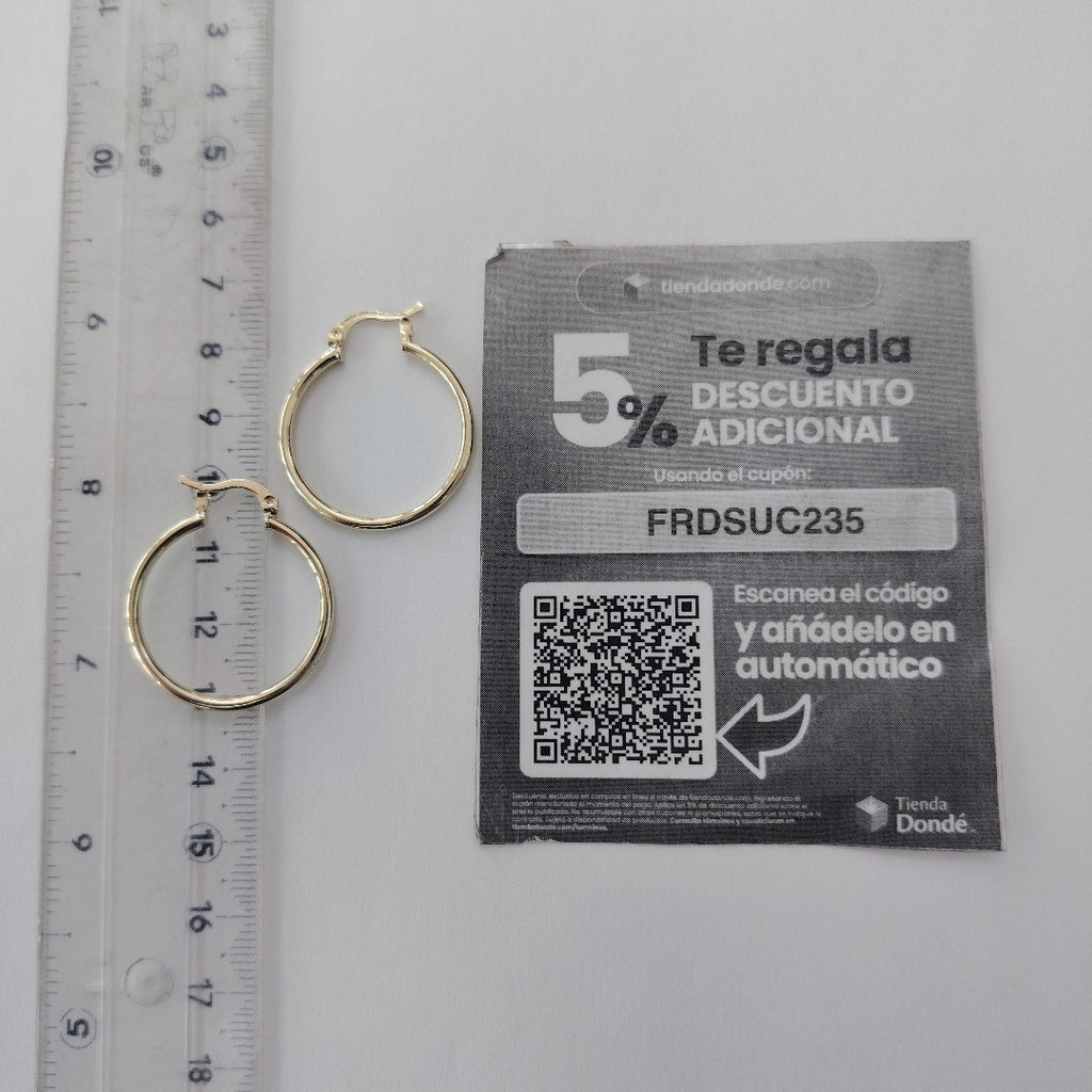 ARETES TEJIDO ARRACADAS LISAS 14K 1.5 GR (NUEVO)