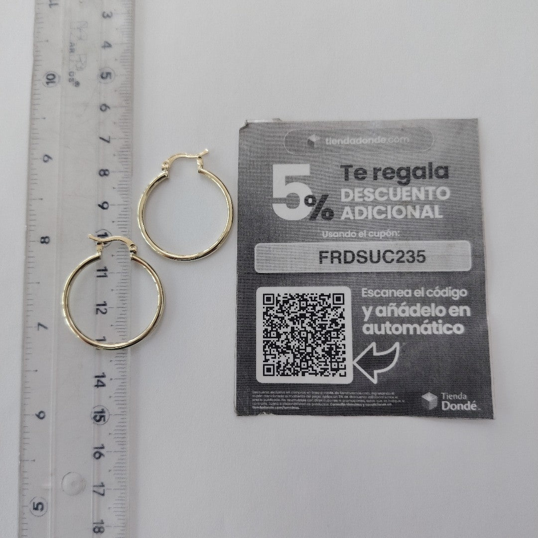 ARETES TEJIDO ARRACADAS LISAS 14K 1.5 GR (NUEVO)