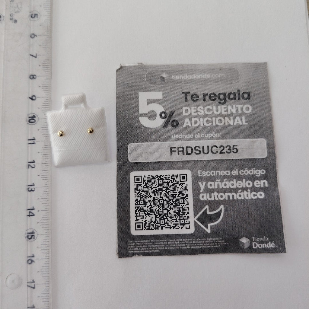 BROQUELES BROQUEL FIG ESFERA 14K 0.1408 GR (NUEVO)