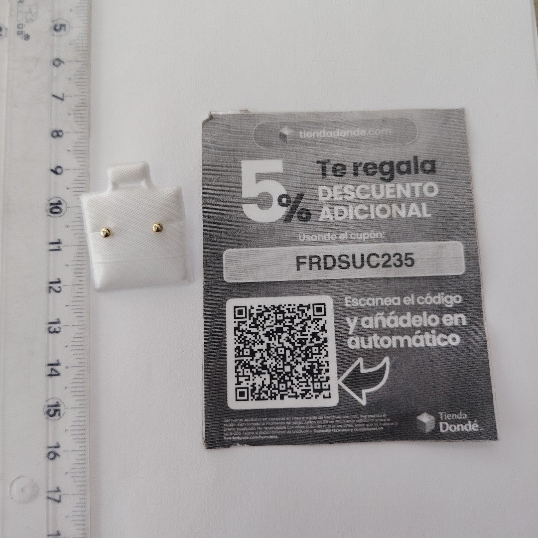BROQUELES BROQUEL FIG ESFERA 14K 0.1408 GR (NUEVO)
