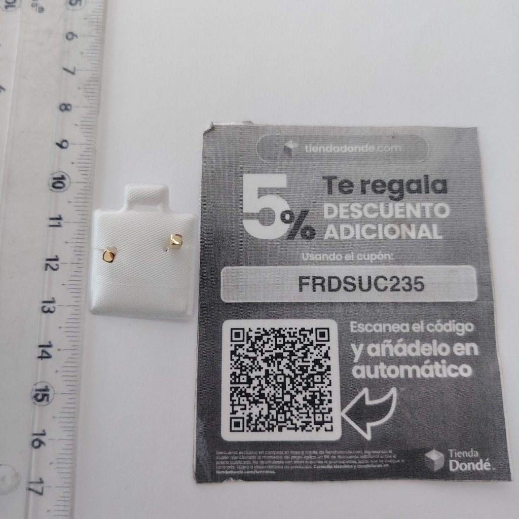 BROQUELES BROQUEL FIG CUBO 14K 0.203 GR (NUEVO)