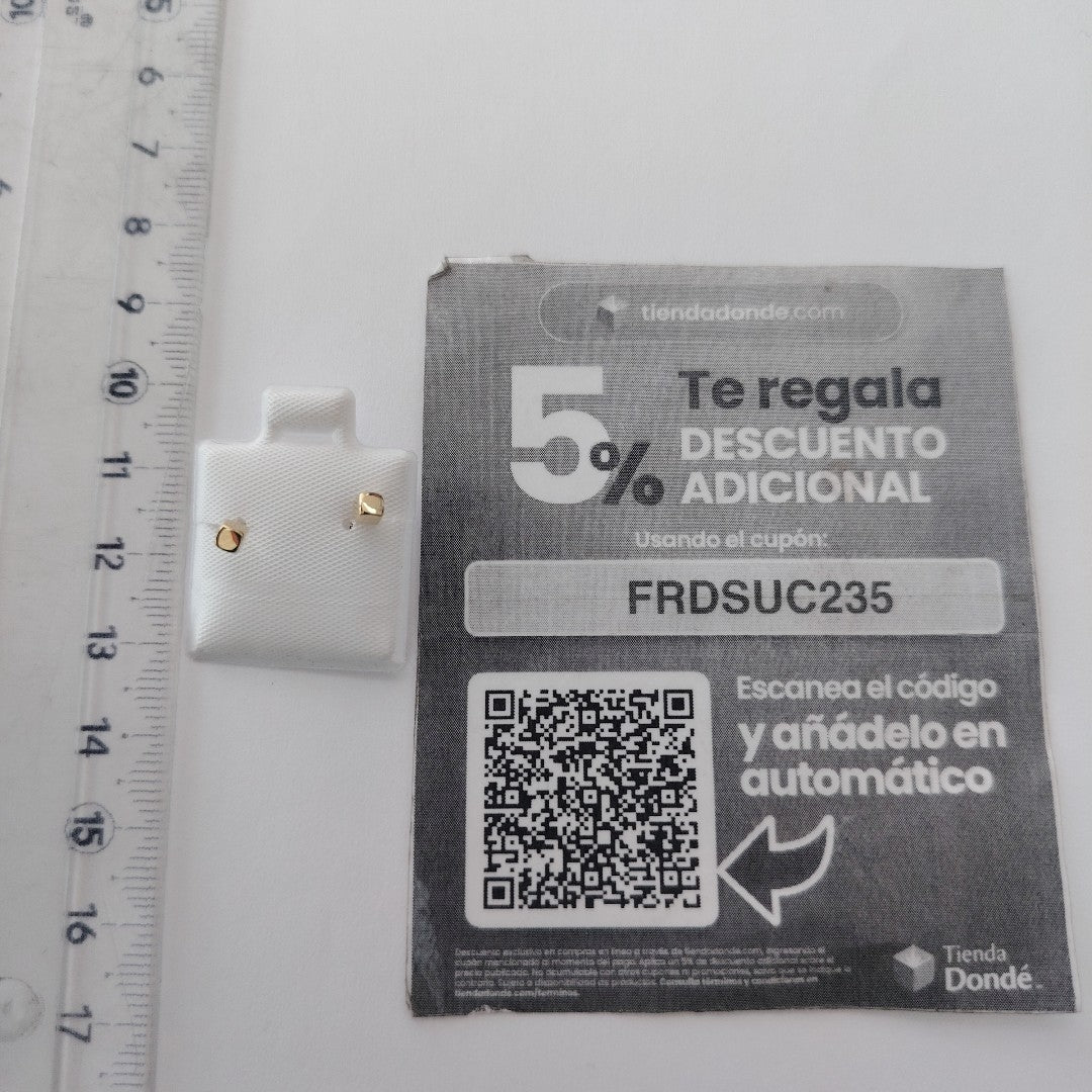 BROQUELES BROQUEL FIG CUBO 14K 0.203 GR (NUEVO)
