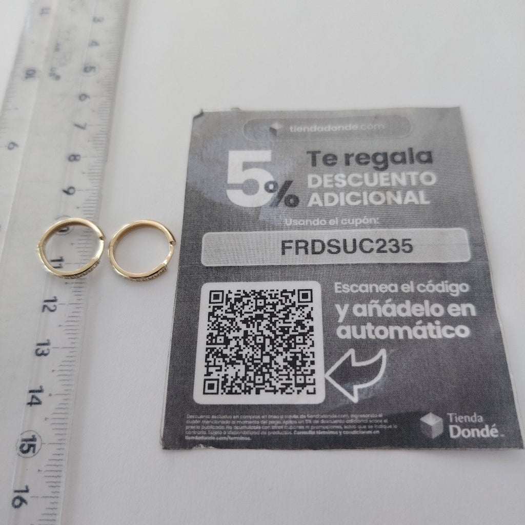 ARETES HUGGIES C CIRCONIA 14K 1.8 GR (NUEVO)