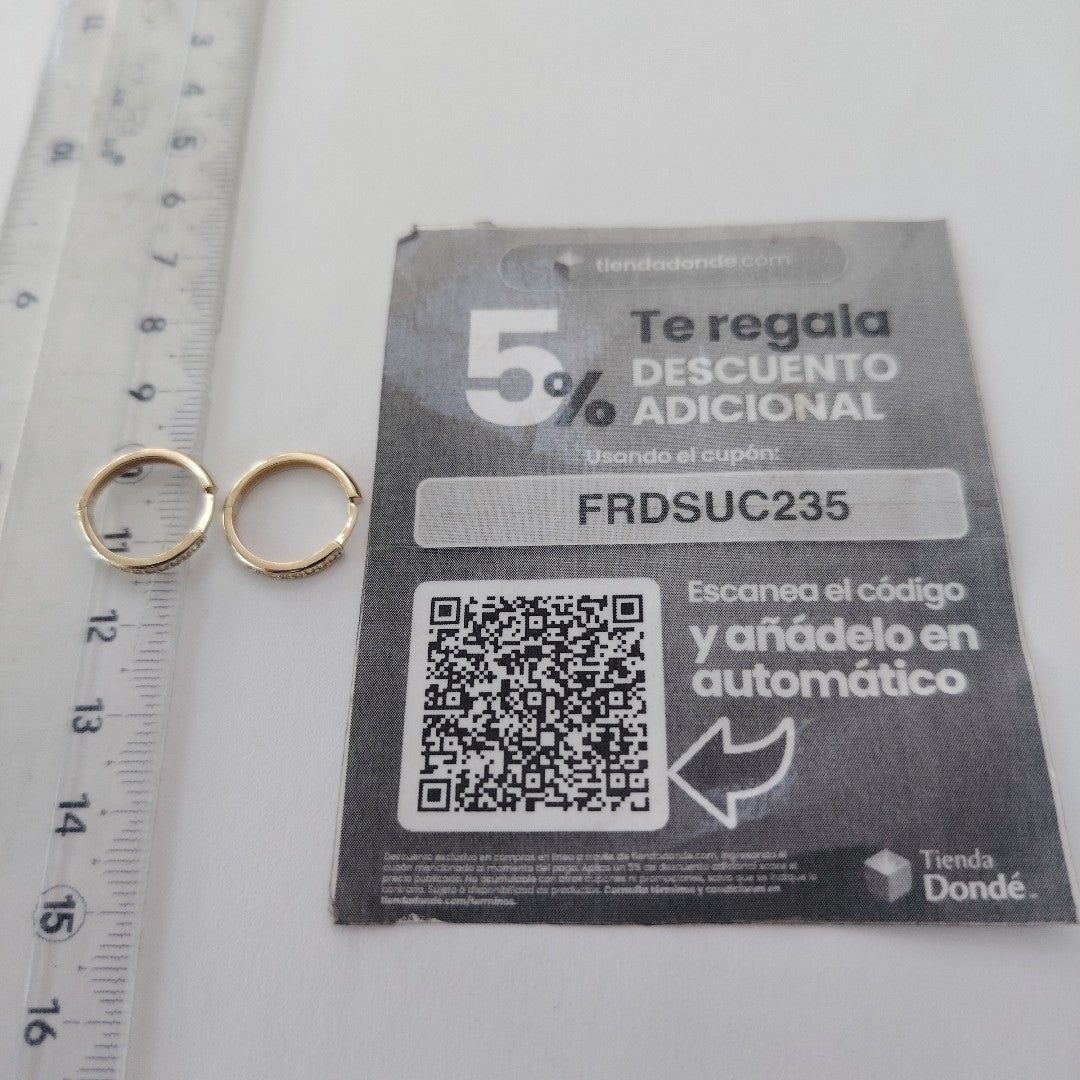 ARETES HUGGIES C CIRCONIA 14K 1.8 GR (NUEVO)