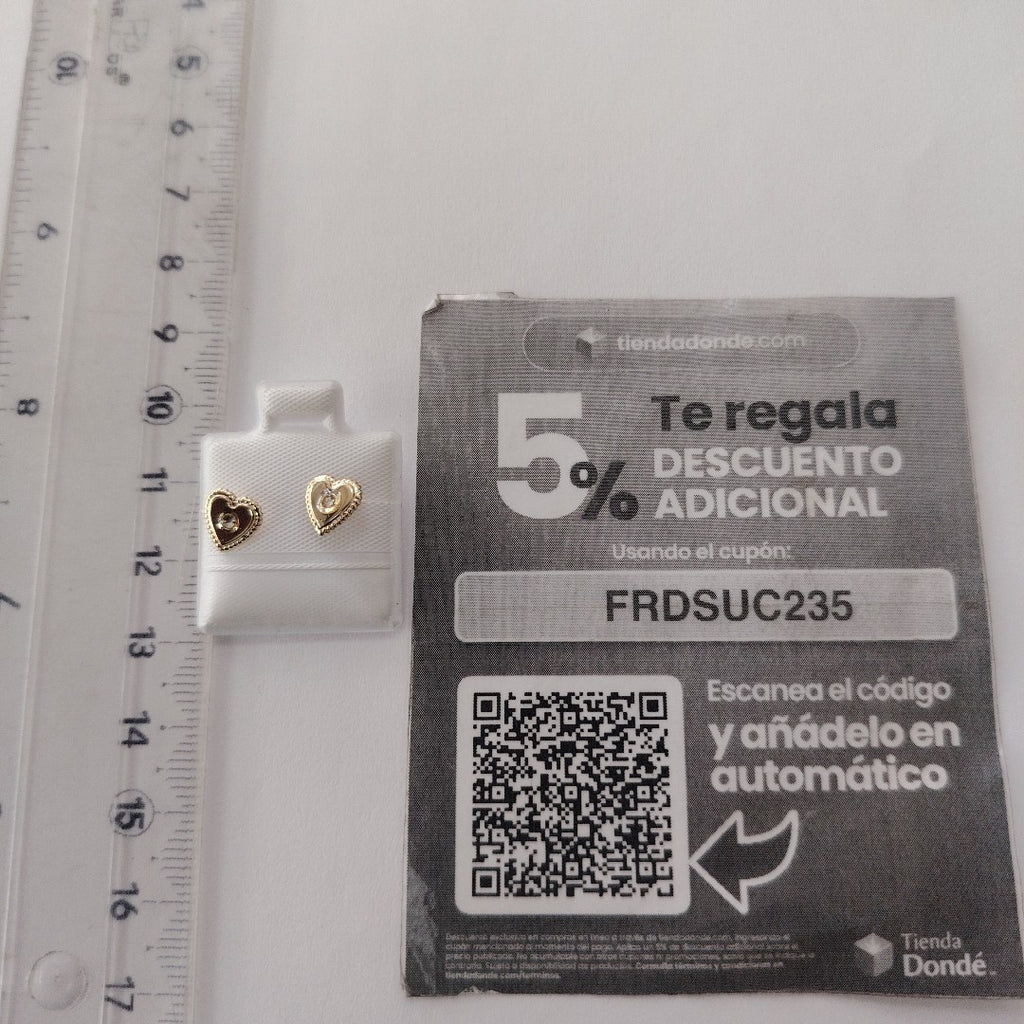 BROQUELES BROQUEL FIG CORAZON C CIRCONIA 14K 0.2614 GR (NUEVO)
