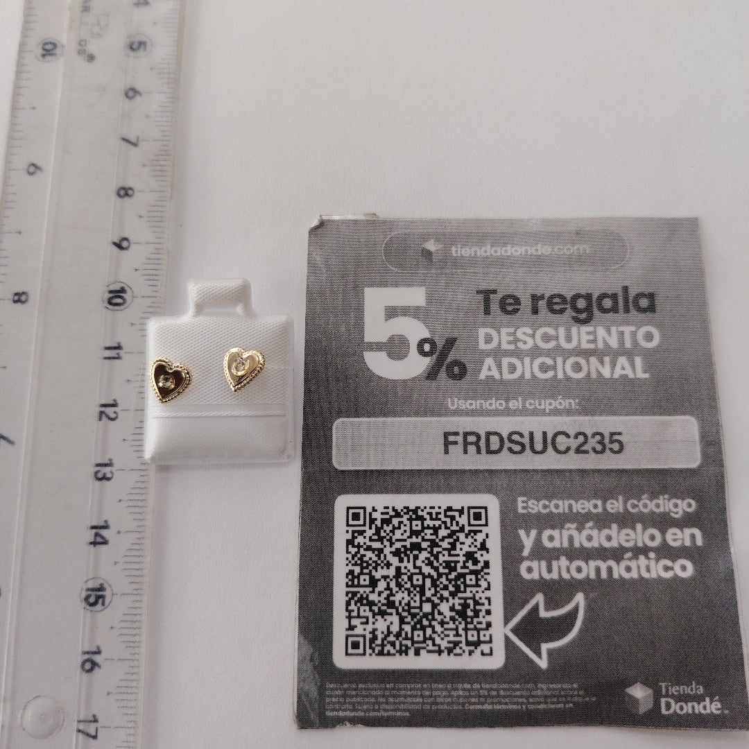 BROQUELES BROQUEL FIG CORAZON C CIRCONIA 14K 0.2614 GR (NUEVO)