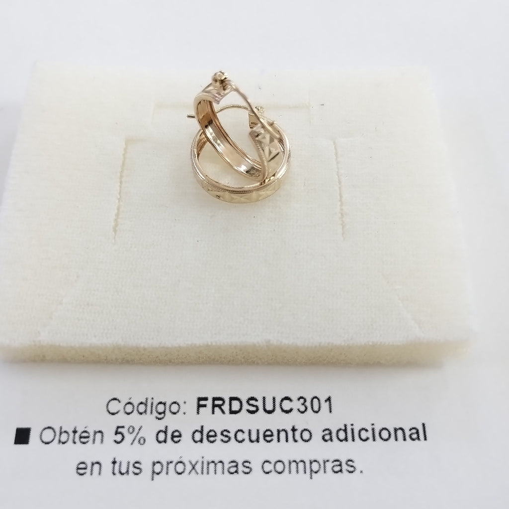 ARETES ARRACADAS LABRADAS 10K 2.1 GR (NUEVO)