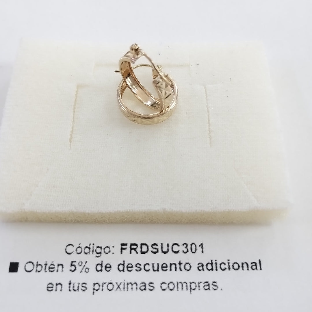ARETES ARRACADAS LABRADAS 10K 2.1 GR (NUEVO)