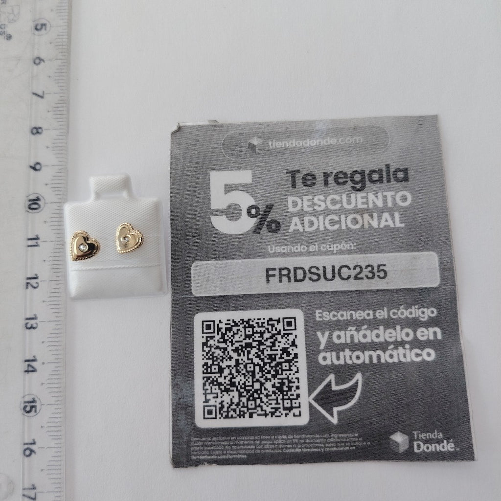 BROQUELES BROQUEL FIG CORAZON C CIRCONIA 14K 0.2614 GR (NUEVO)