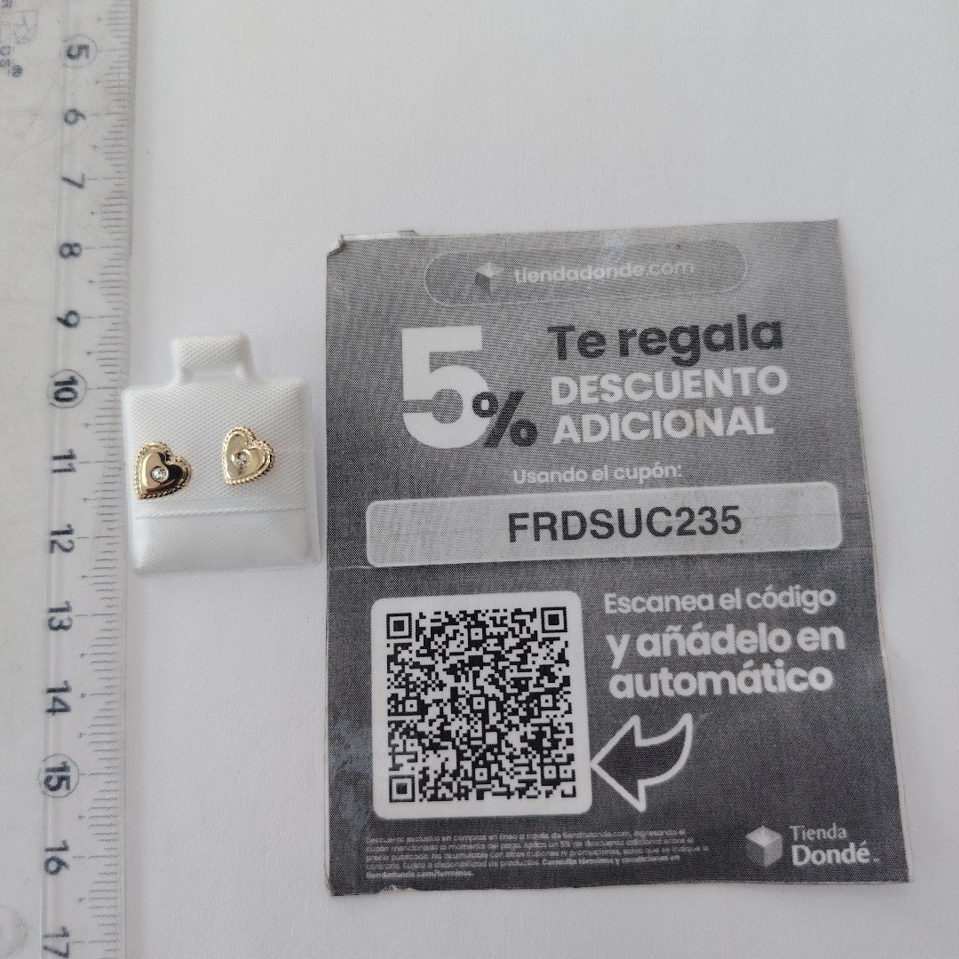 BROQUELES BROQUEL FIG CORAZON C CIRCONIA 14K 0.2614 GR (NUEVO)