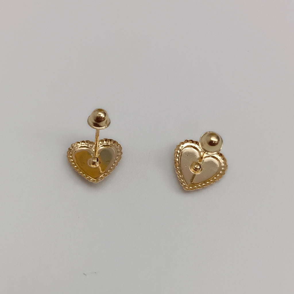 BROQUELES BROQUEL FIG CORAZON C CIRCONIA 14K 0.2614 GR (NUEVO)