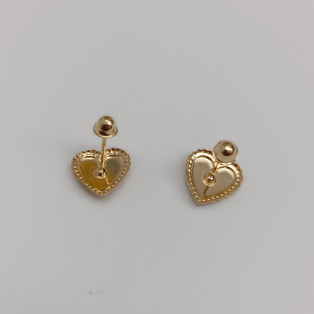 BROQUELES BROQUEL FIG CORAZON C CIRCONIA 14K 0.2614 GR (NUEVO)