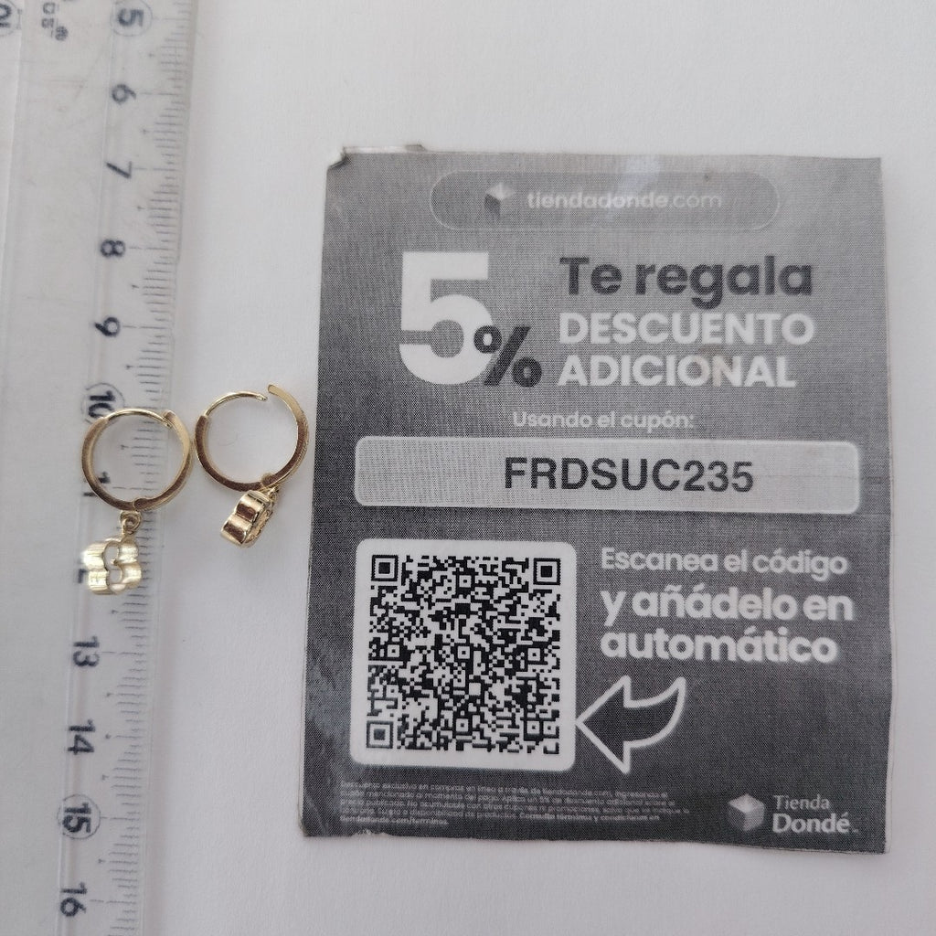 ARETES ARRACADAS CON DIJE 14K 2.3 GR (NUEVO)