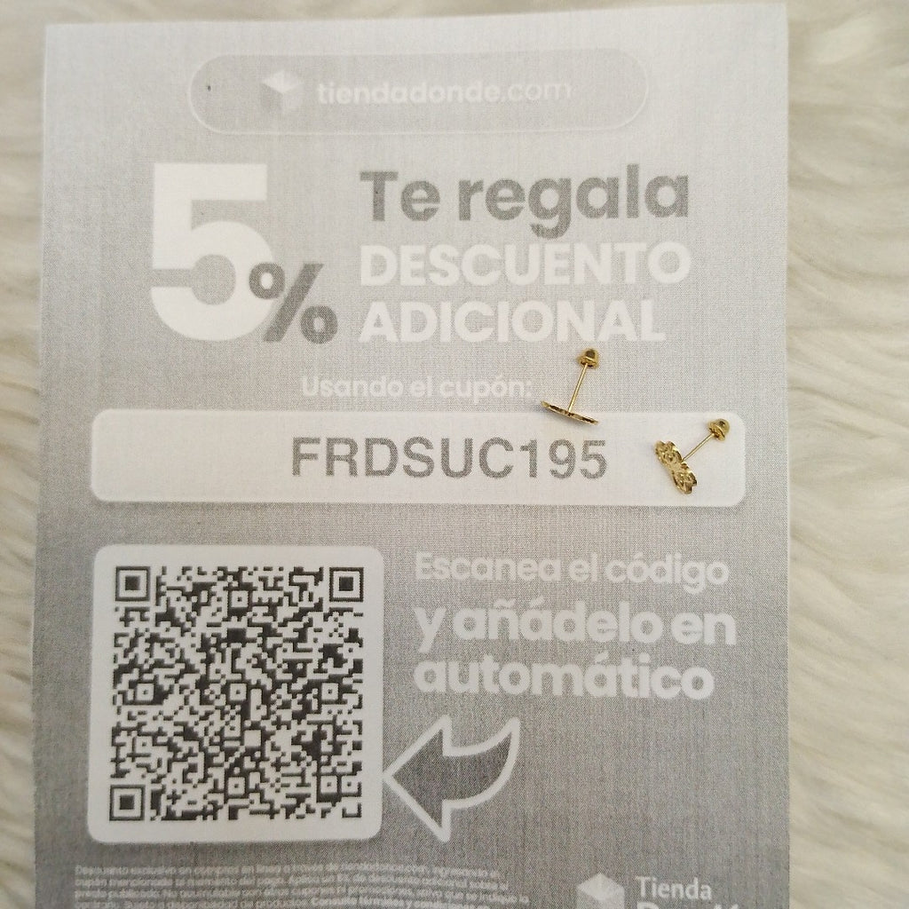 BROQUELES BROQUEL FIG MARIPOSA 14K 0.2668 GR (NUEVO)