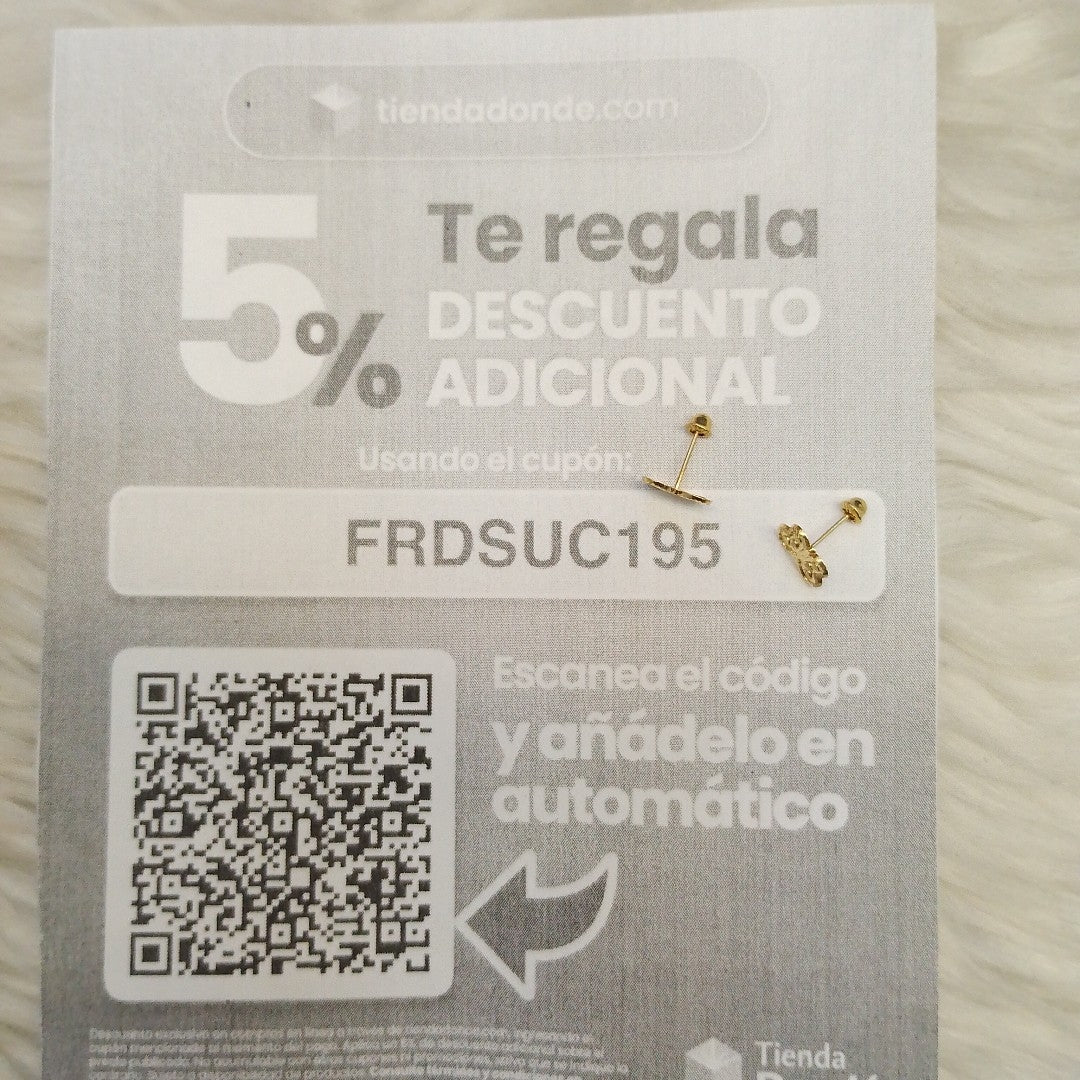 BROQUELES BROQUEL FIG MARIPOSA 14K 0.2668 GR (NUEVO)