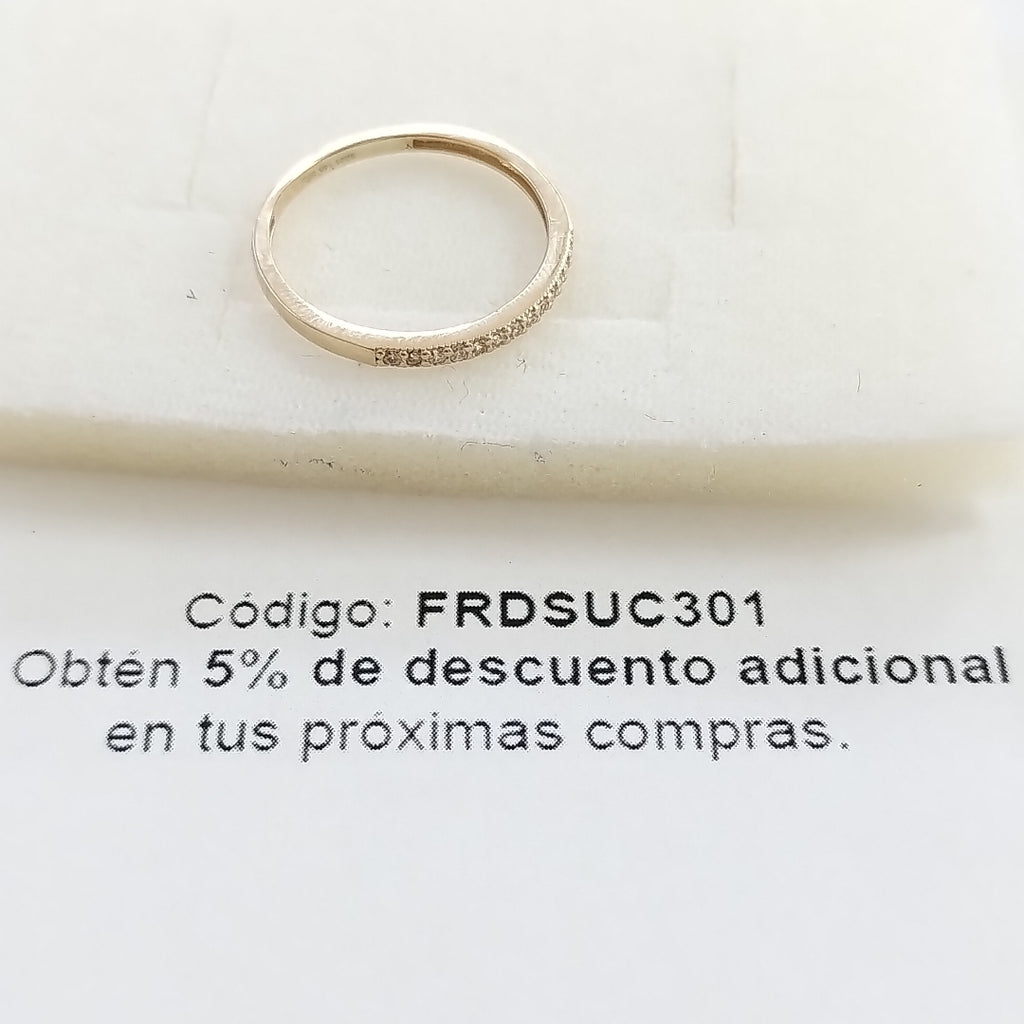 ANILLO ARGOLLA C CIRCONIAS 14K 9 TALLA 1.4 GR (NUEVO)