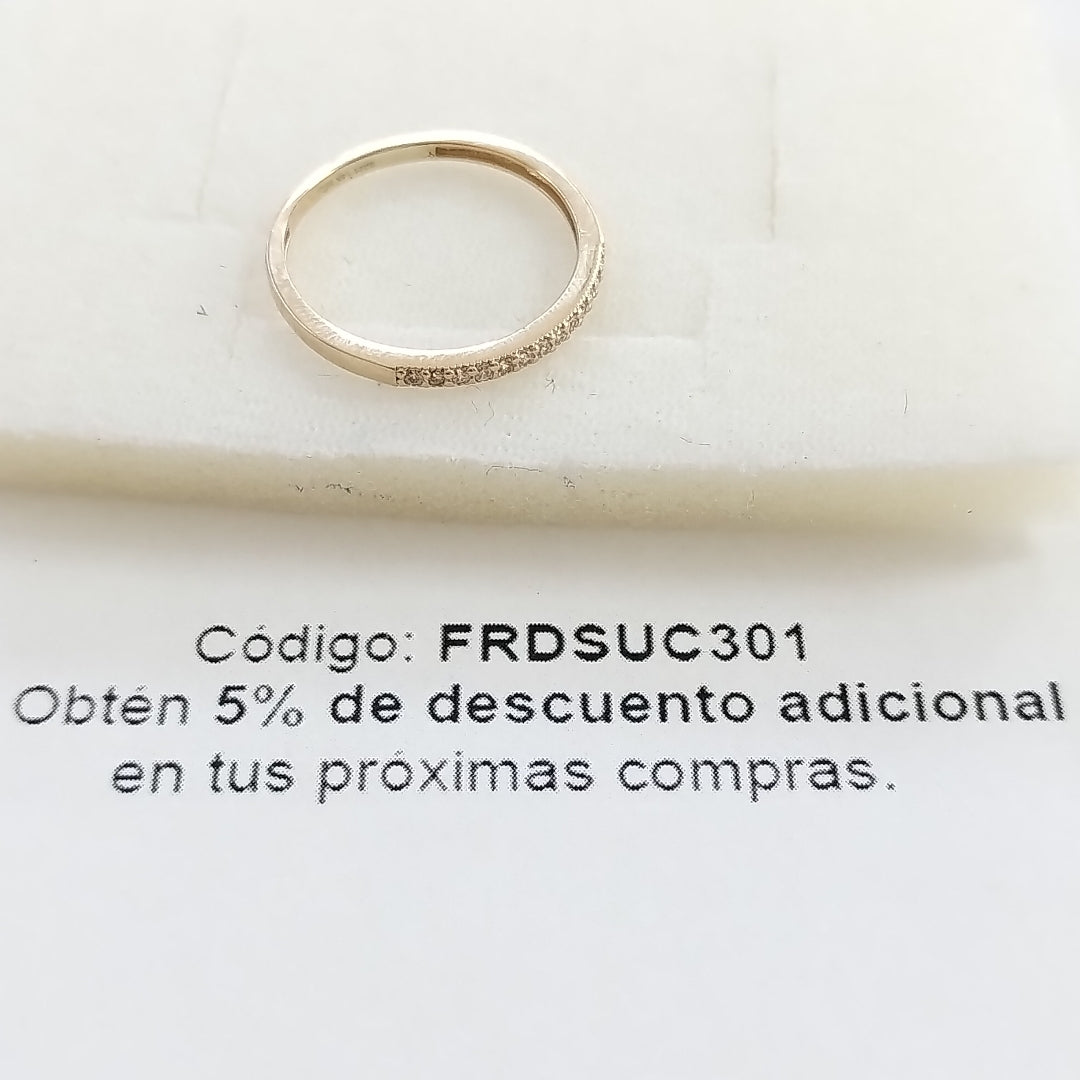 ANILLO ARGOLLA C CIRCONIAS 14K 9 TALLA 1.4 GR (NUEVO)