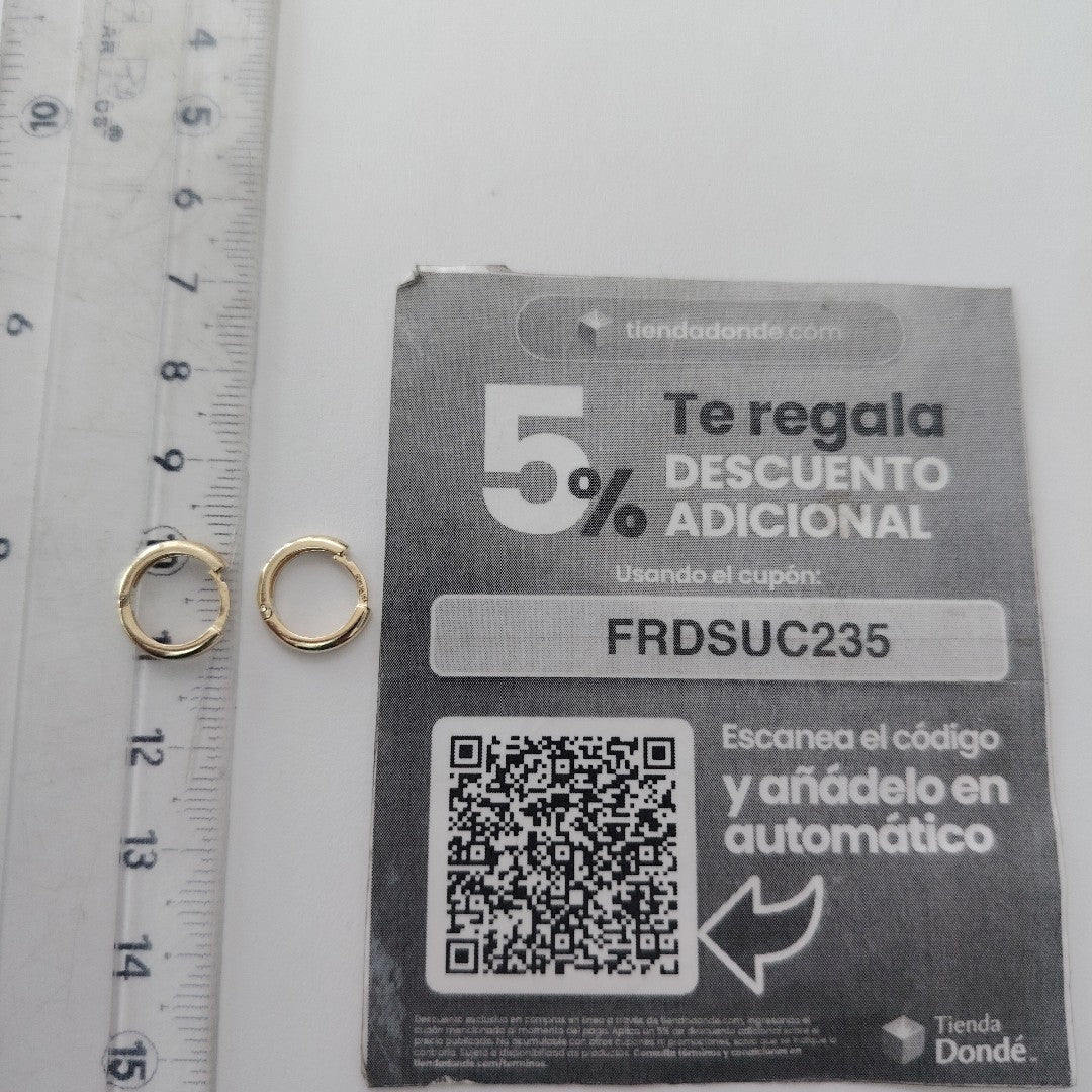 ARETES HUGGIES LISAS 14K 1.4 GR (NUEVO)