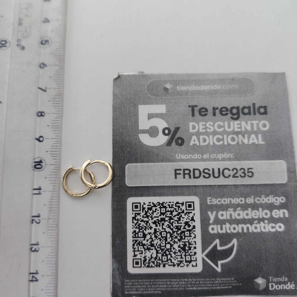 ARETES ARRACADAS LISAS 10K 1.2 GR (NUEVO)