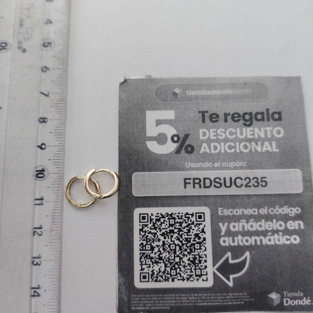 ARETES ARRACADAS LISAS 10K 1.2 GR (NUEVO)