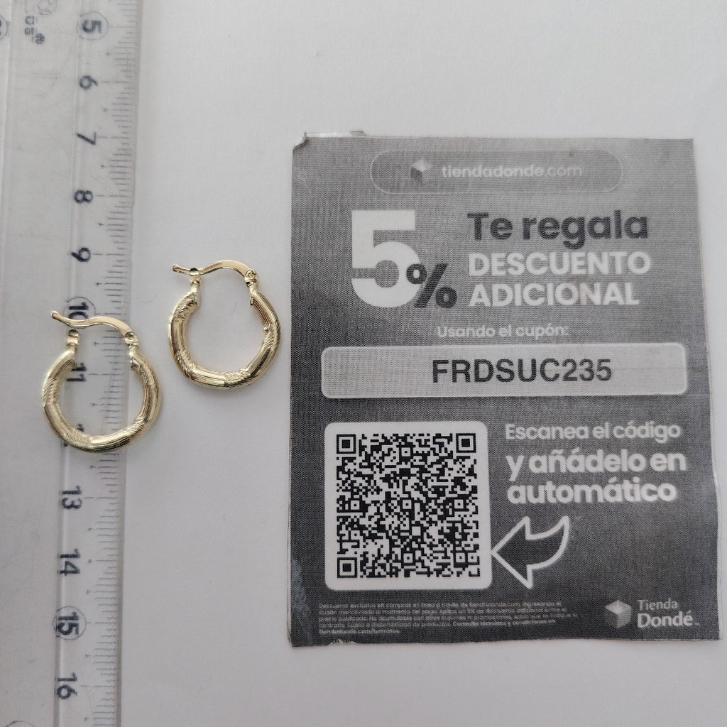 ARETES TEJIDO ARRACADAS CON DISEÑO 14K 2.7 GR (NUEVO)