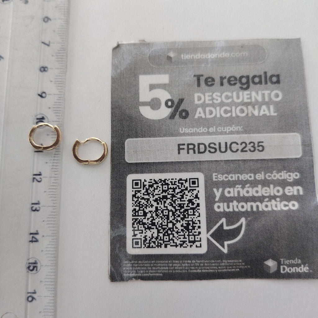 ARETES HUGGIE 14K 1.3 GR (NUEVO)
