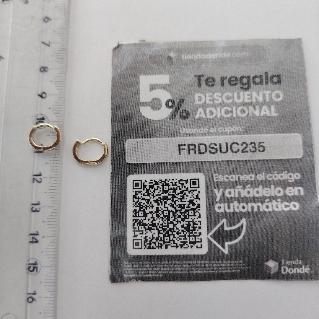 ARETES HUGGIE 14K 1.3 GR (NUEVO)