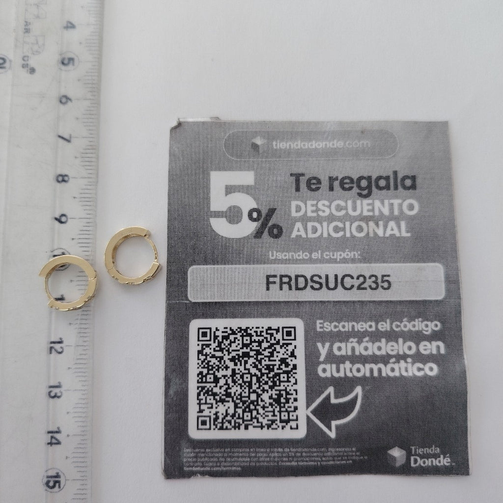 ARETES HUGGIES CON CIRCONIAS 14K 2.2 GR (NUEVO)